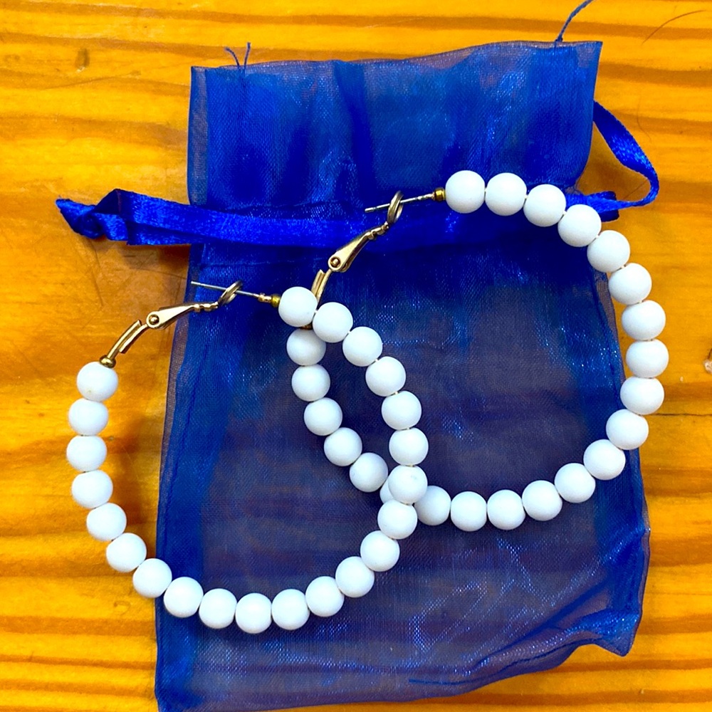 Beaded hoop earrings